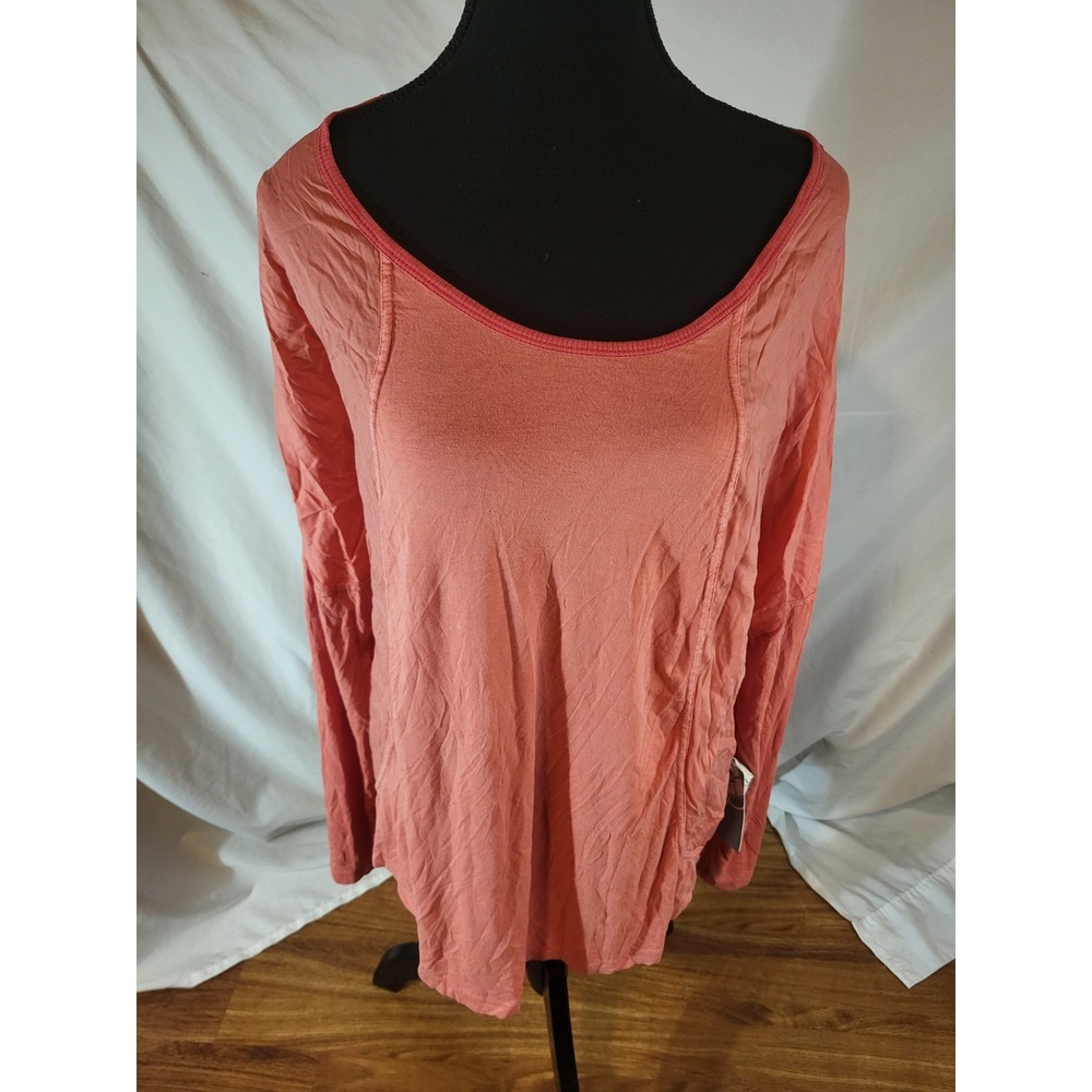 NWT Chambrai Los Angeles Coral Pink‎ Size M Long Sleeve Tunic Top